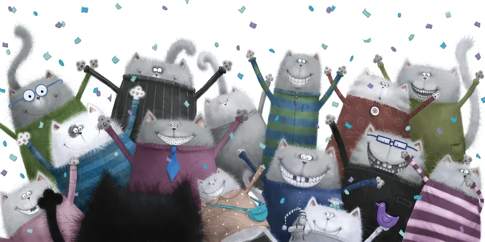 Splat’s whole class cheering under a shower of confetti