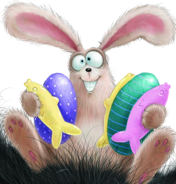 Pencil sketch of the Easter Bunny